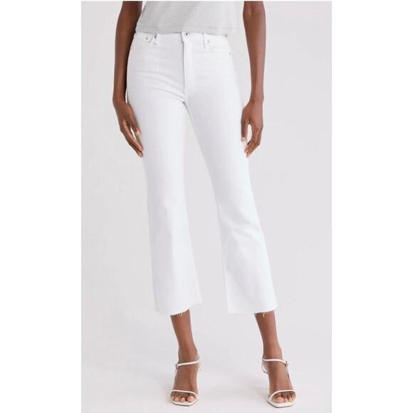 rag & bone Nina High Rise Ankle Flare Size 25 White Jeans Stretch Denim *flaw - Picture 2 of 14